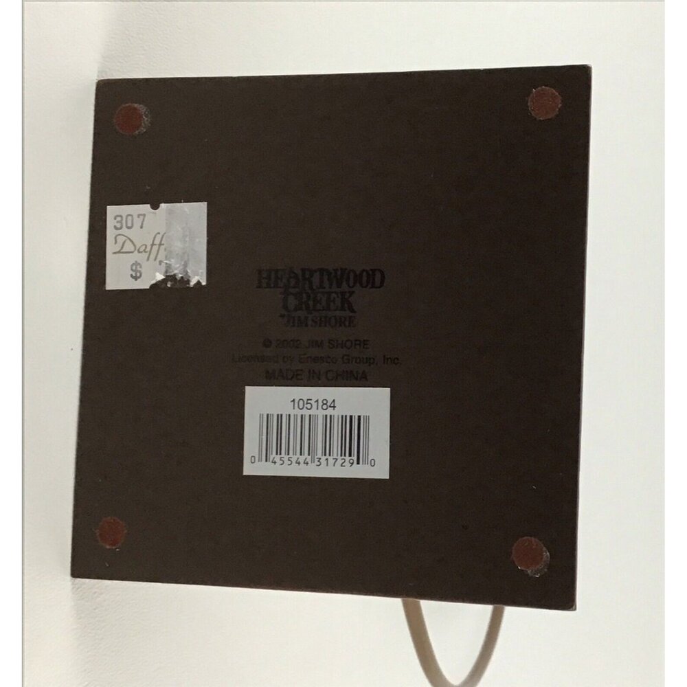 Jim Shore Ornament Holder ‘Square Quilt’ #105184 Patchwork Red Green 2002 New - Picture 7 of 9